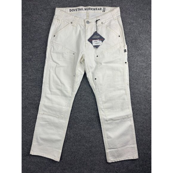 Dovetail Workwear Anna Task Pants Women's 10/28 White Canvas NWT - Picture 1 of 9